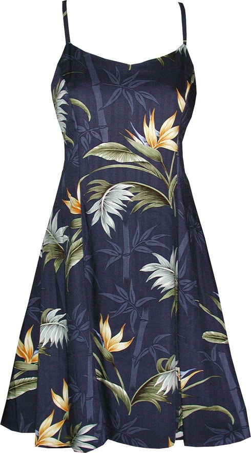 Bamboo Paradise Women's Herringbone Princess Seam Flared Hawaiian Dress